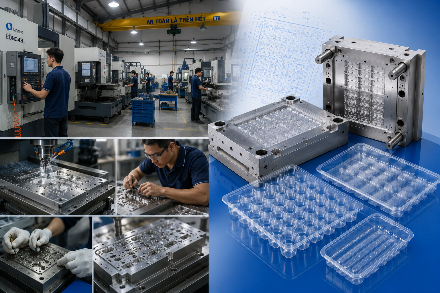 Gia công khuôn mẫu bao bì nhựa định hình